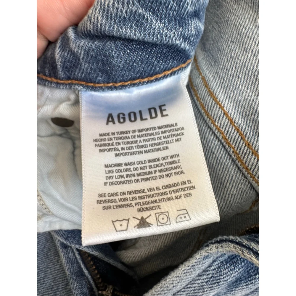 Women's AGOLDE Blue Straight Leg Jeans Size 24 - Picture 3 of 5